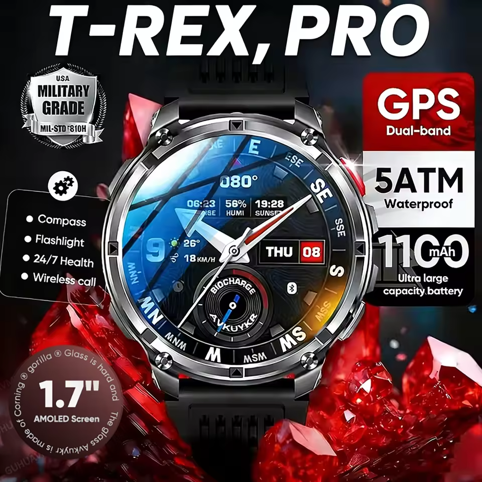 Outdoor Sport Smart Watch - 2026 New T-Rex3 Pro 1100mAh Battery