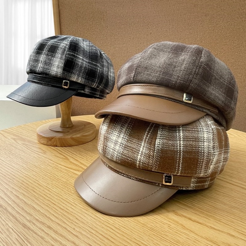 New PU Leather Patchwork Grid  - Outdoor Sport Hat reseña y precio