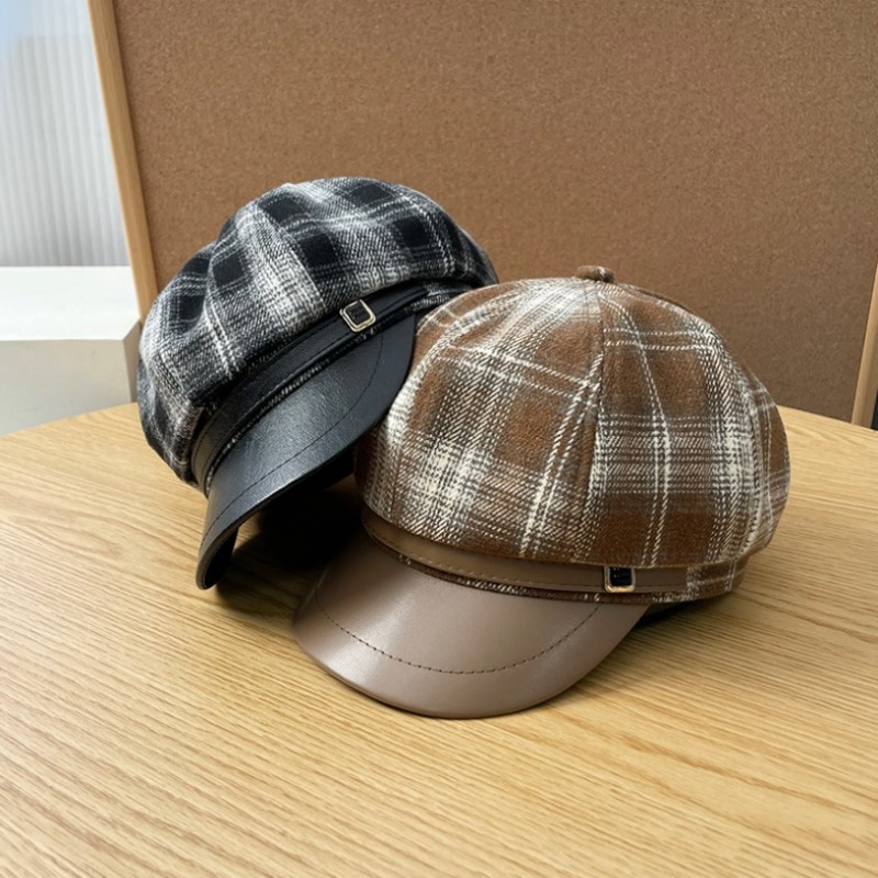 New PU Leather Patchwork Grid  - Outdoor Sport Hat reseña y precio