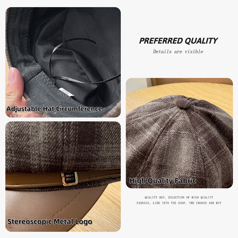 New PU Leather Patchwork Grid  - Outdoor Sport Hat reseña y precio