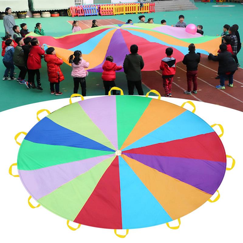 Rainbow Parachute For Kids Spo - Outdoor Sports Umbrella reseña y precio