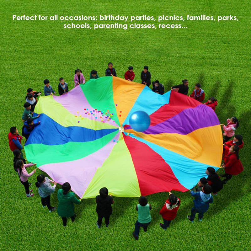 Rainbow Parachute For Kids Spo - Outdoor Sports Umbrella reseña y precio