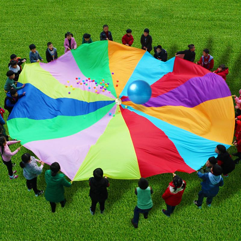 Rainbow Parachute For Kids Spo - Outdoor Sports Umbrella reseña y precio