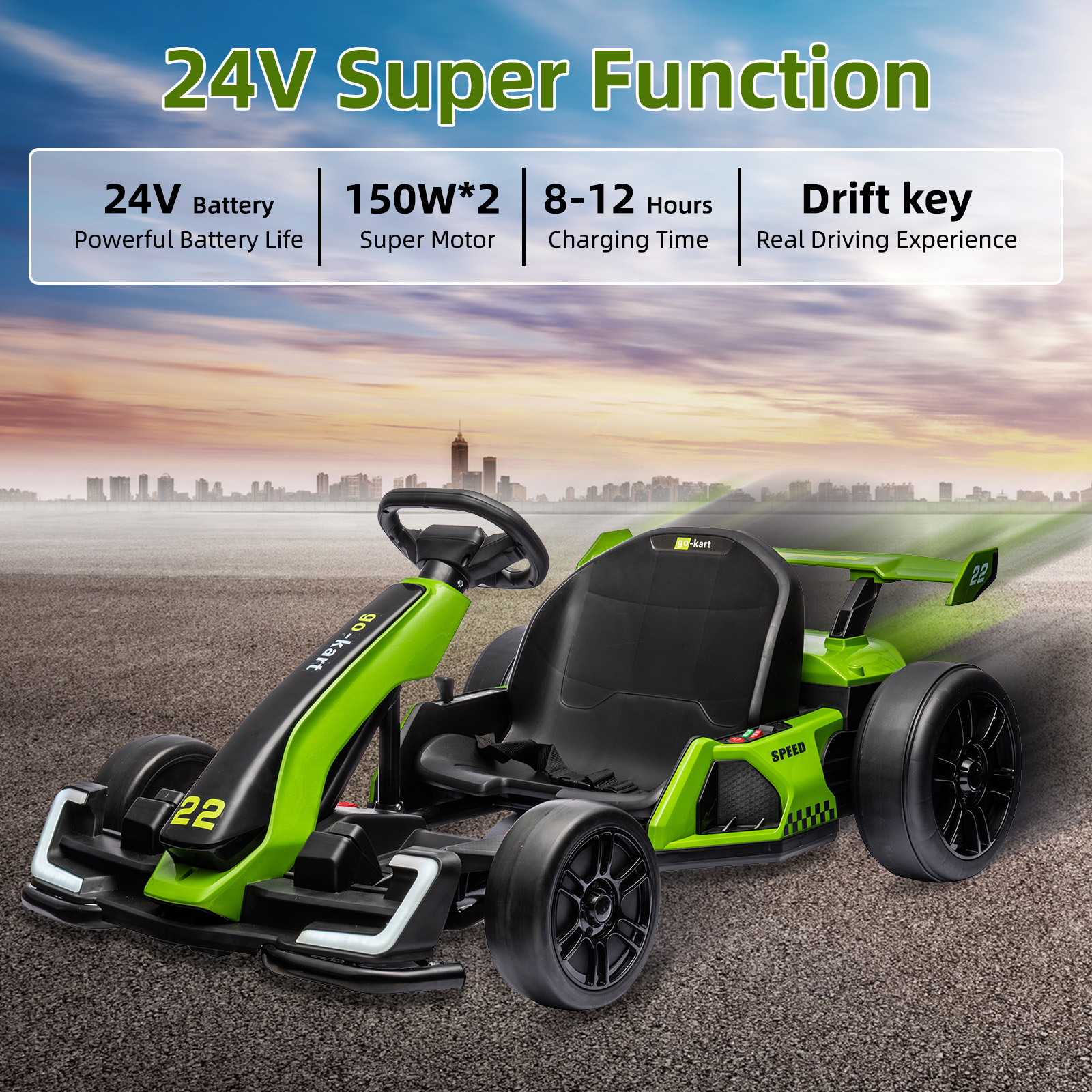 24V Kids Electric Go Kart with - Outdoor Sport For Kids reseña y precio