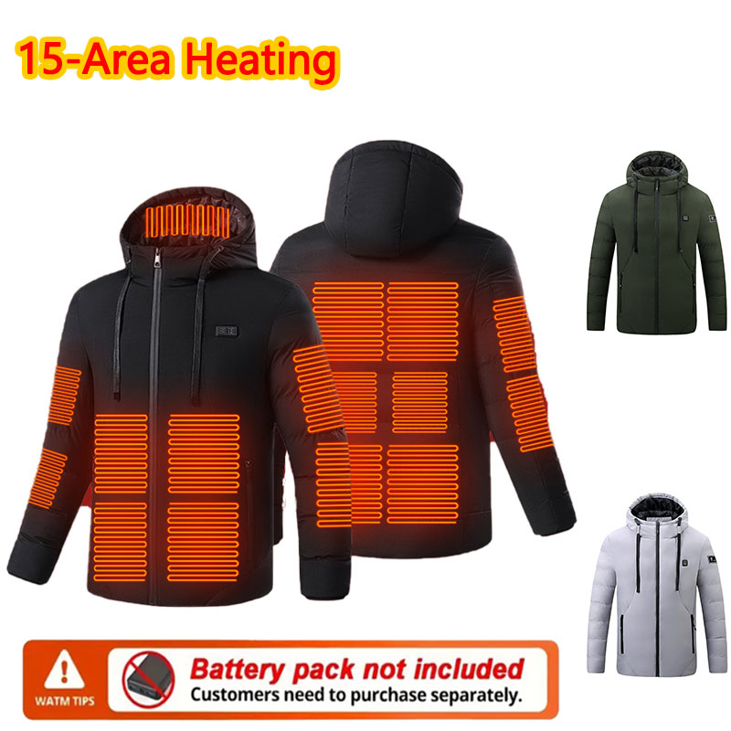 15 Area Heated Winter Hooded J - Outdoor Sport Coat reseña y precio