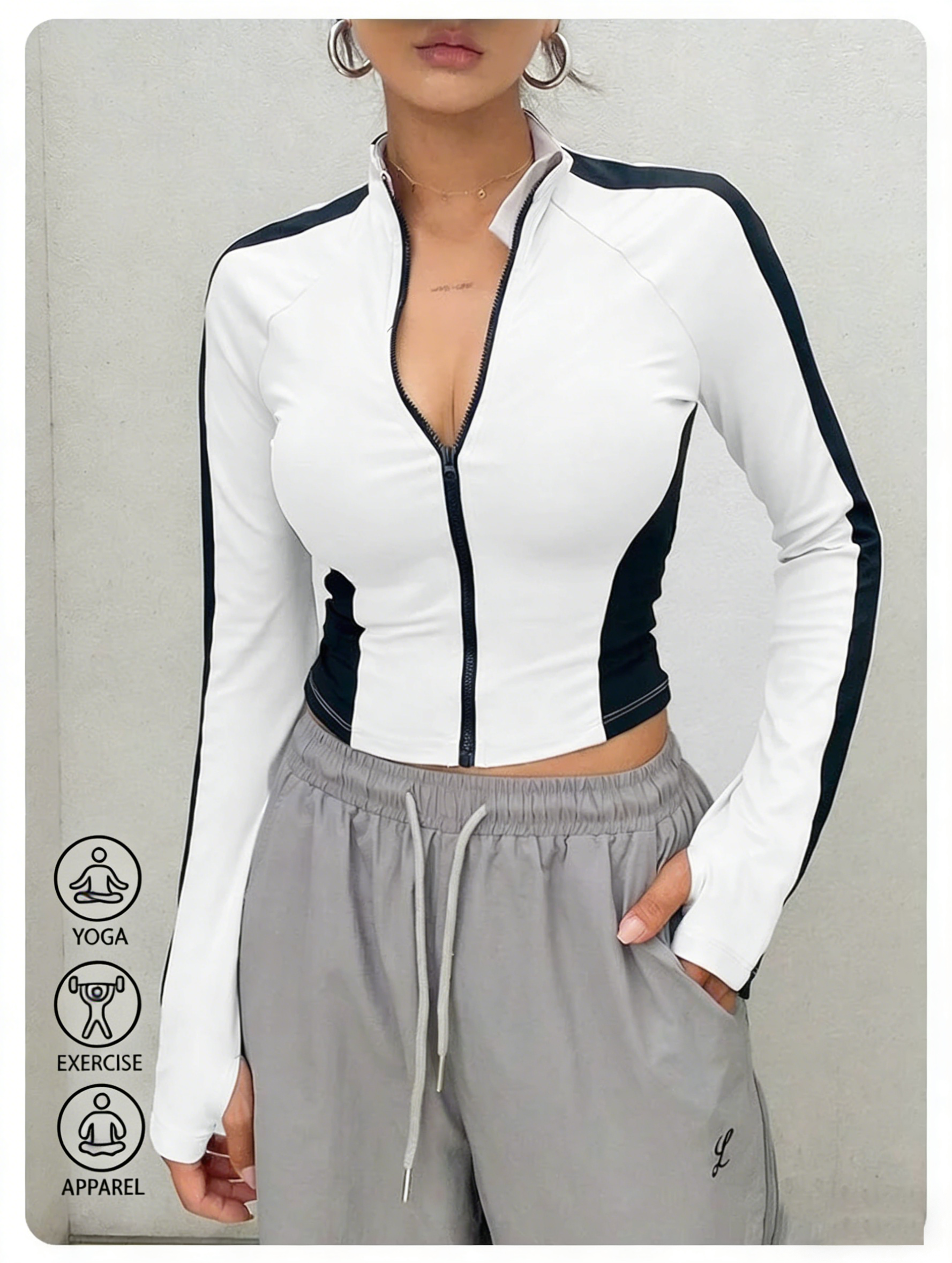 Yoga Clothes Stand Up Collar J - Outdoor Sports reseña y precio