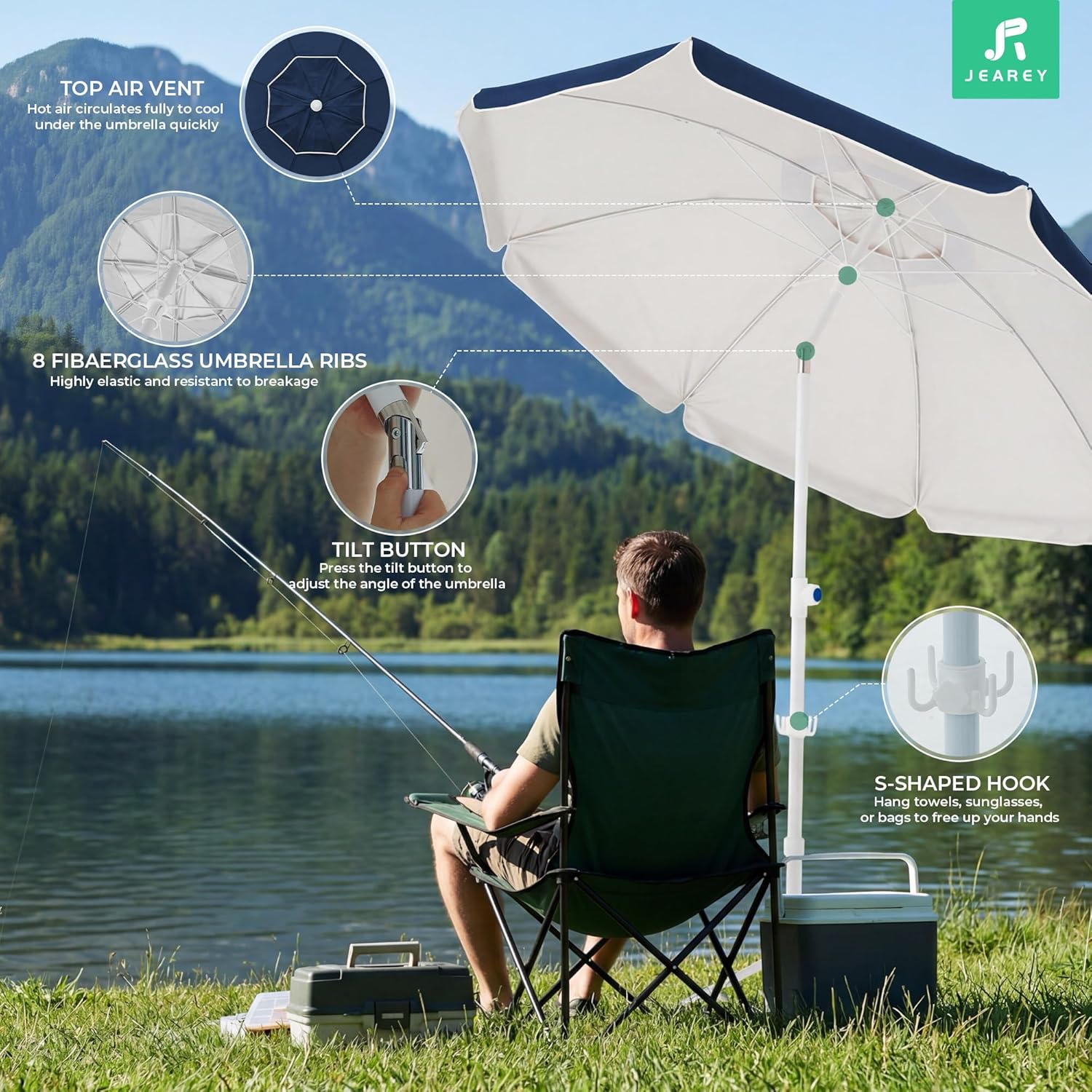 6.5ft Portable Sun Shade Umbre - Outdoor Sports Umbrella reseña y precio