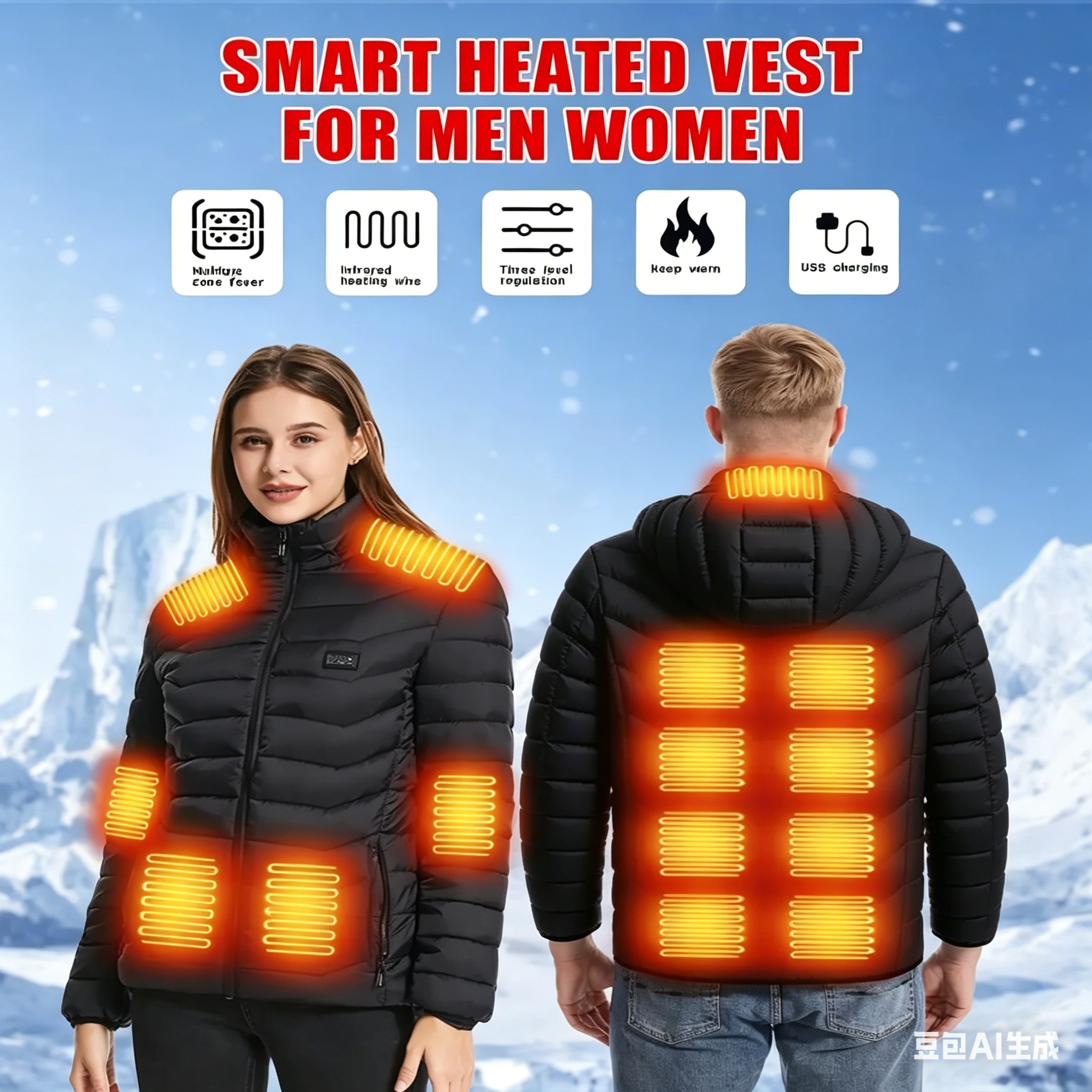 23 Areas Heating Jacket, Polye - Outdoor Sport Coat reseña y precio