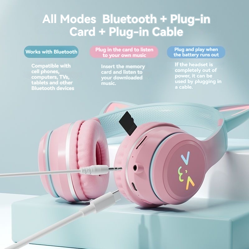 wireless Headphones RGB cute c - Outdoor Sport Activities For Kids reseña y precio