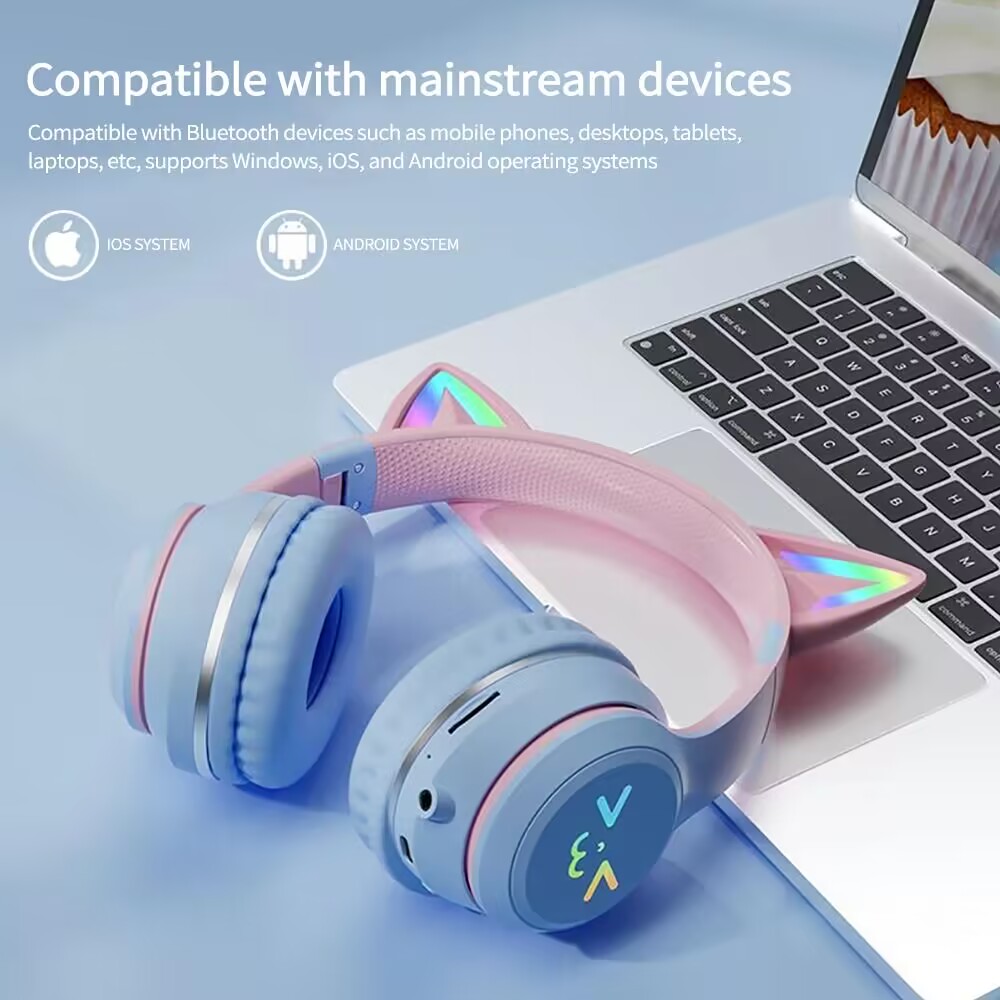 wireless Headphones RGB cute c - Outdoor Sport Activities For Kids reseña y precio