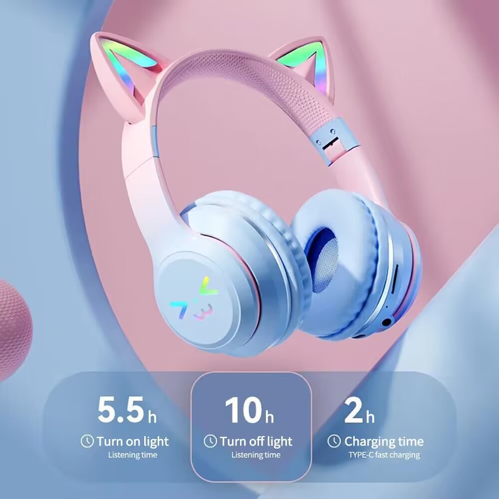 wireless Headphones RGB cute c - Outdoor Sport Activities For Kids reseña y precio