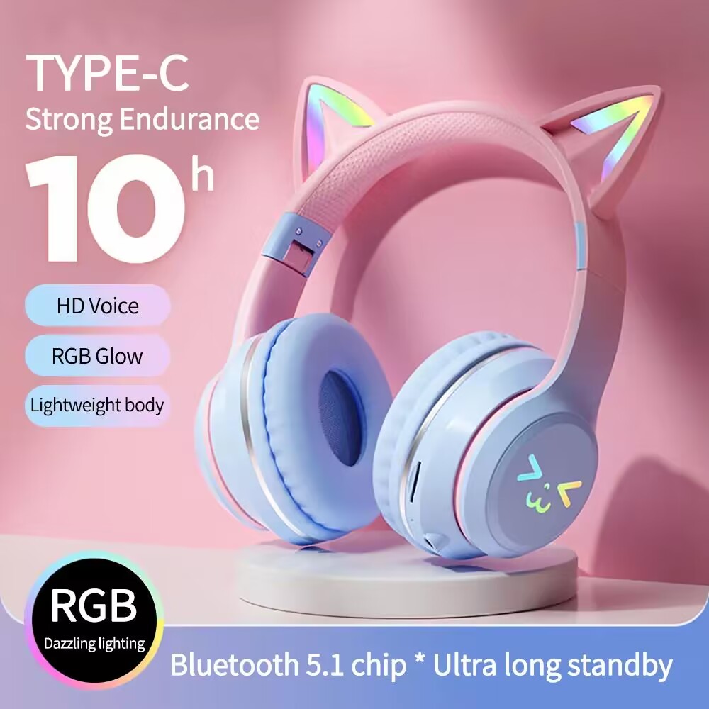 wireless Headphones RGB cute c - Outdoor Sport Activities For Kids reseña y precio